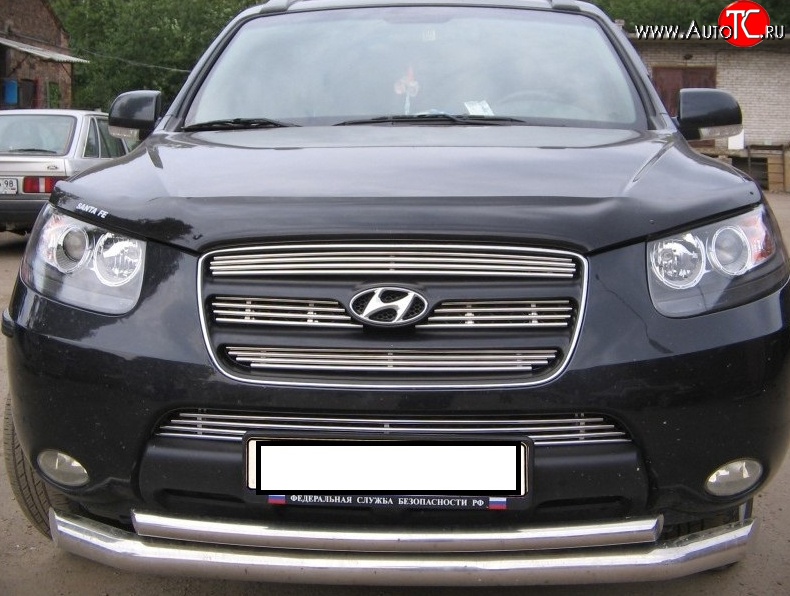 3 999 р. Декоративная вставка воздухозаборника Berkut Hyundai Santa Fe CM дорестайлинг (2006-2009)  с доставкой в г. Керчь