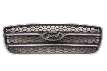 Решётка радиатора SAT Hyundai Santa Fe  CM (2006-2009) дорестайлинг (Хром)