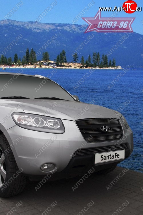 5 354 р. Декоративные элементы решетки радиатора Souz-96 (d10) Hyundai Santa Fe CM дорестайлинг (2006-2009)  с доставкой в г. Керчь