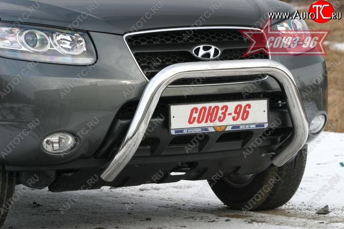 20 384 р. Защита переднего бампера Souz-96 (d76) Hyundai Santa Fe CM дорестайлинг (2006-2009)  с доставкой в г. Керчь