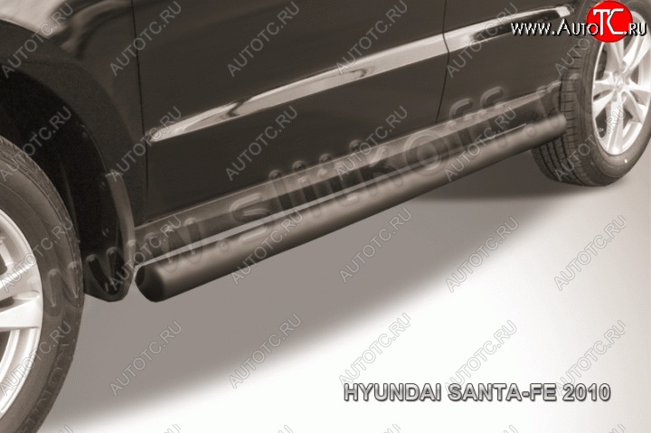 10 899 р. Защита порогов из трубы d76 Slitkoff  Hyundai Santa Fe  CM (2009-2012) рестайлинг (Цвет: серебристый)  с доставкой в г. Керчь