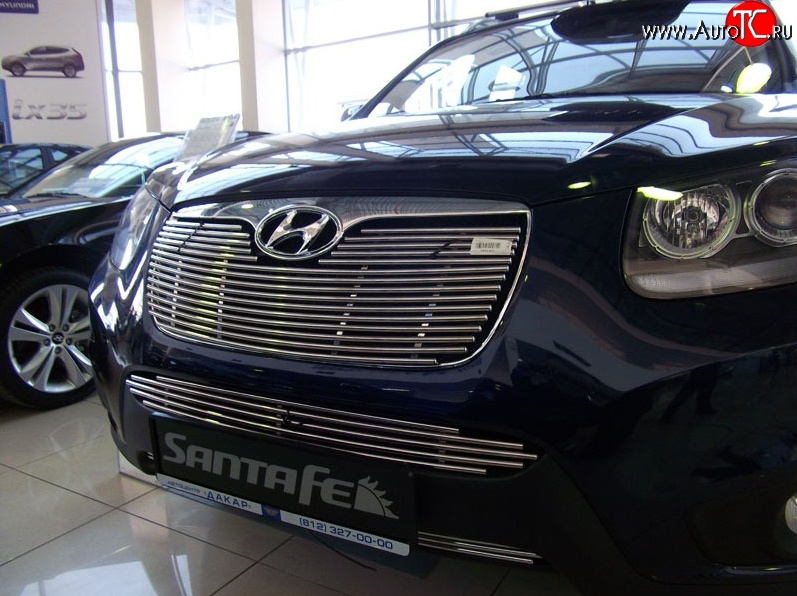 5 999 р. Декоративная вставка воздухозаборника (рестайлинг) Berkut Hyundai Santa Fe CM рестайлинг (2009-2012)  с доставкой в г. Керчь