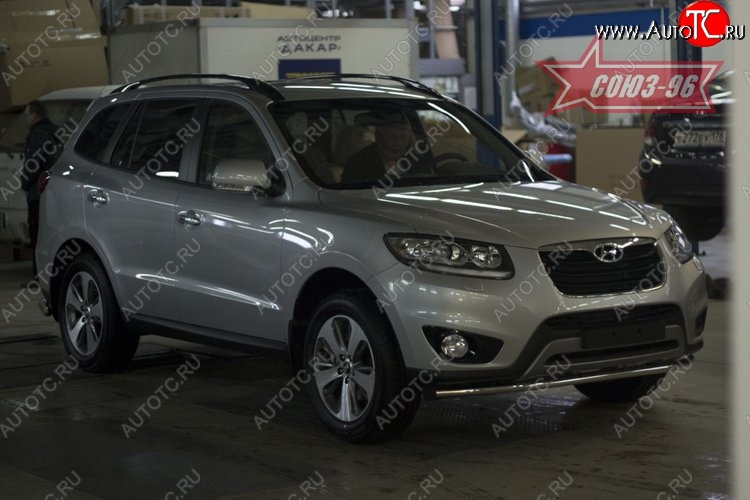 11 969 р. Защита переднего бампера одинарная Souz-96 (d42). Hyundai Santa Fe CM рестайлинг (2009-2012)  с доставкой в г. Керчь
