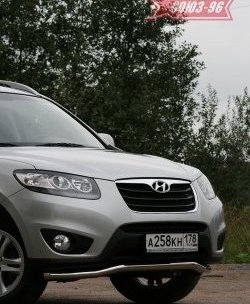 12 689 р. Защита переднего бампера одинарная Souz-96 (d60) Hyundai Santa Fe CM рестайлинг (2009-2012)  с доставкой в г. Керчь. Увеличить фотографию 3
