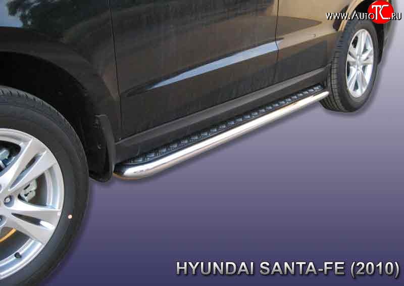 18 949 р. Широкая защита порогов Slitkoff  Hyundai Santa Fe  CM (2009-2012) рестайлинг  с доставкой в г. Керчь