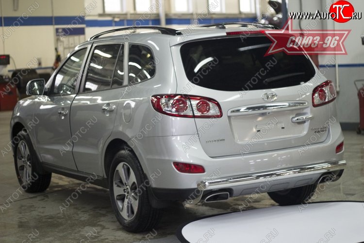 14 219 р. Защита заднего бампера Souz-96 (d76) Hyundai Santa Fe CM рестайлинг (2009-2012)  с доставкой в г. Керчь
