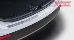 Накладка на задний бампер Souz-96 (штампованная) Hyundai Grand Santa Fe  1 DM (2013-2016) дорестайлинг