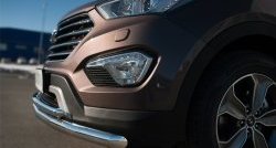 18 699 р. Защита переднего бампера (2 трубыØ63 и 42 мм, нержавейка) SLITKOFF  Hyundai Grand Santa Fe  1 DM (2013-2016) дорестайлинг  с доставкой в г. Керчь. Увеличить фотографию 3