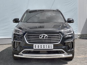 18 599 р. Защита переднего бампера (2 трубыØ42 мм, нержавейка) SLITKOFF  Hyundai Grand Santa Fe  1 DM (2016-2018) рестайлинг  с доставкой в г. Керчь. Увеличить фотографию 3