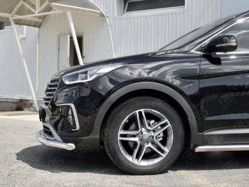 15 299 р. Одинарная защита переднего бампера диаметром 63 мм SLITKOFF  Hyundai Grand Santa Fe  1 DM (2016-2018) рестайлинг  с доставкой в г. Керчь. Увеличить фотографию 2