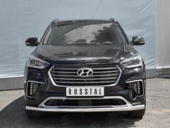 15 299 р. Одинарная защита переднего бампера диаметром 63 мм SLITKOFF  Hyundai Grand Santa Fe  1 DM (2016-2018) рестайлинг  с доставкой в г. Керчь. Увеличить фотографию 3