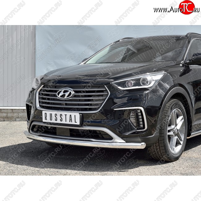 15 299 р. Одинарная защита переднего бампера диаметром 63 мм SLITKOFF  Hyundai Grand Santa Fe  1 DM (2016-2018) рестайлинг  с доставкой в г. Керчь