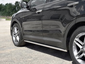 17 999 р. Защита порогов из круглой трубы диаметром 42 мм SLITKOFF v1  Hyundai Grand Santa Fe  1 DM (2016-2018) рестайлинг  с доставкой в г. Керчь. Увеличить фотографию 2