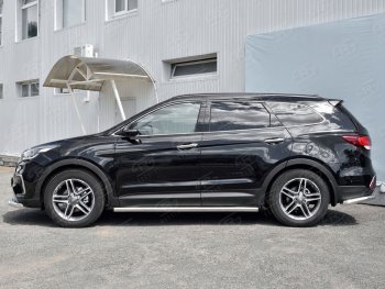 18 799 р. Защита порогов из круглой трубы диаметром 63 мм SLITKOFF  Hyundai Grand Santa Fe  1 DM (2016-2018) рестайлинг  с доставкой в г. Керчь. Увеличить фотографию 2