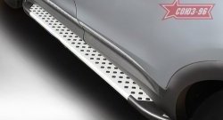 10 079 р. Пороги из алюминиевого профиля Souz-96  Hyundai Grand Santa Fe  1 DM (2013-2016) дорестайлинг  с доставкой в г. Керчь. Увеличить фотографию 2