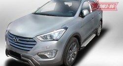 Пороги из алюминиевого профиля Souz-96 Hyundai Grand Santa Fe  1 DM (2013-2016) дорестайлинг