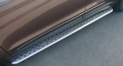 24 649 р. Широкая защита порогов SLITKOFF  Hyundai Grand Santa Fe  1 DM (2013-2016) дорестайлинг  с доставкой в г. Керчь. Увеличить фотографию 2
