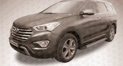 11 299 р. Алюминиевые пороги Slitkoff Luxe Black  Hyundai Grand Santa Fe  1 DM (2013-2016) дорестайлинг  с доставкой в г. Керчь. Увеличить фотографию 2