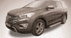 13 349 р. Алюминиевые пороги Slitkoff Optima Silver  Hyundai Grand Santa Fe  1 DM (2013-2016) дорестайлинг  с доставкой в г. Керчь. Увеличить фотографию 2