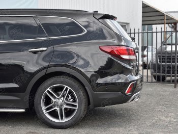 12 549 р. Одинарная защита заднего бампера из трубы d42 мм SLITKOFF  Hyundai Grand Santa Fe  1 DM (2016-2018) рестайлинг  с доставкой в г. Керчь. Увеличить фотографию 3