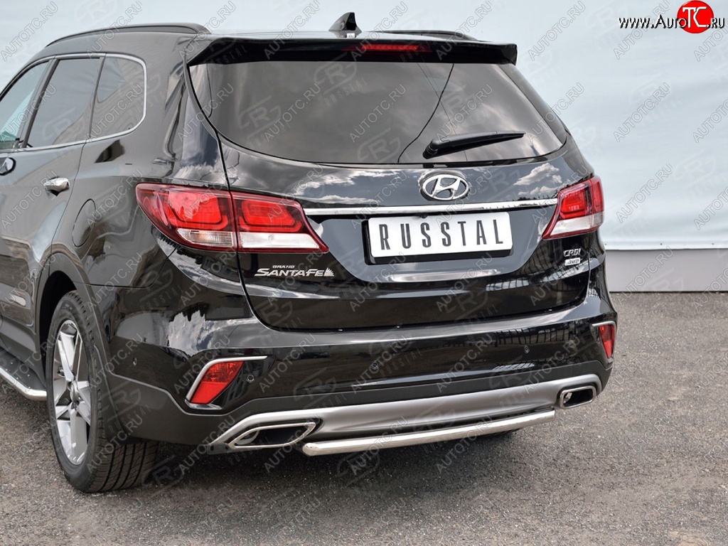 12 549 р. Одинарная защита заднего бампера из трубы d42 мм SLITKOFF  Hyundai Grand Santa Fe  1 DM (2016-2018) рестайлинг  с доставкой в г. Керчь