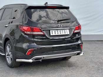 15 999 р. Защита заднего бампера (Ø63 мм уголки, нержавейка) SLITKOFF  Hyundai Grand Santa Fe  1 DM (2016-2018) рестайлинг  с доставкой в г. Керчь. Увеличить фотографию 2