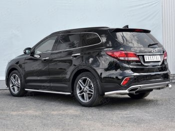 15 999 р. Защита заднего бампера (Ø63 мм уголки, нержавейка) SLITKOFF  Hyundai Grand Santa Fe  1 DM (2016-2018) рестайлинг  с доставкой в г. Керчь. Увеличить фотографию 3