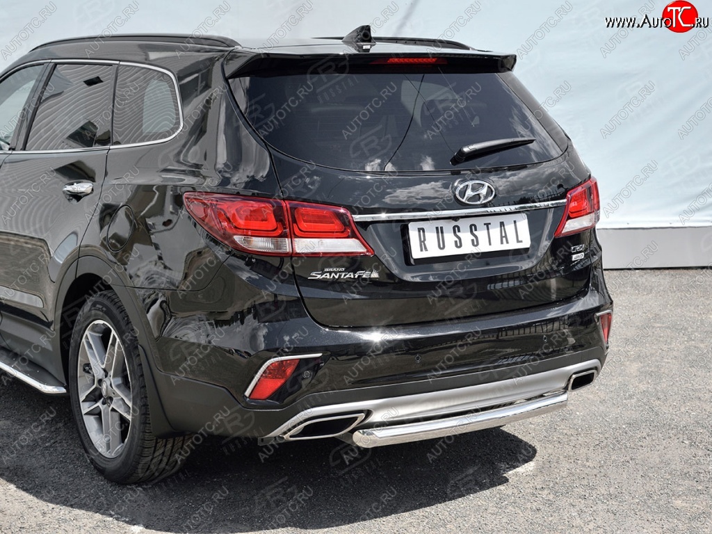 13 199 р. Одинарная защита заднего бампера из трубы d63 мм SLITKOFF  Hyundai Grand Santa Fe  1 DM (2016-2018) рестайлинг  с доставкой в г. Керчь