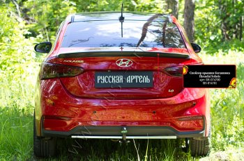1 699 р. Лип спойлер RA  Hyundai Solaris  HCR (2017-2022) седан дорестайлинг, седан рестайлинг (Неокрашенный)  с доставкой в г. Керчь. Увеличить фотографию 2