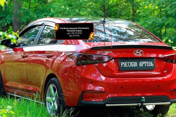 1 699 р. Лип спойлер RA  Hyundai Solaris  HCR (2017-2022) седан дорестайлинг, седан рестайлинг (Неокрашенный)  с доставкой в г. Керчь. Увеличить фотографию 3