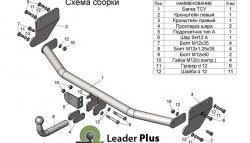 6 399 р. Фаркоп (седан) Лидер Плюс. Hyundai Solaris HCR седан рестайлинг (2020-2022) (Без электропакета)  с доставкой в г. Керчь. Увеличить фотографию 2