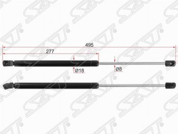 Упор крышки багажника SAT (газовый) Hyundai Solaris RBr хэтчбэк рестайлинг (2014-2017)