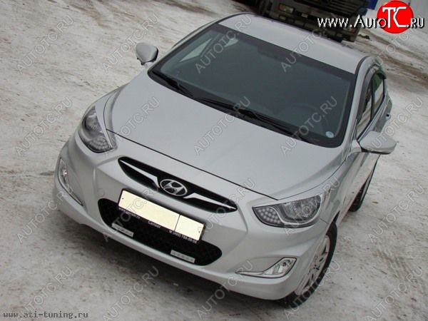 1 149 р. Реснички MV Hyundai Solaris RBr седан дорестайлинг (2010-2014) (Неокрашенные)  с доставкой в г. Керчь
