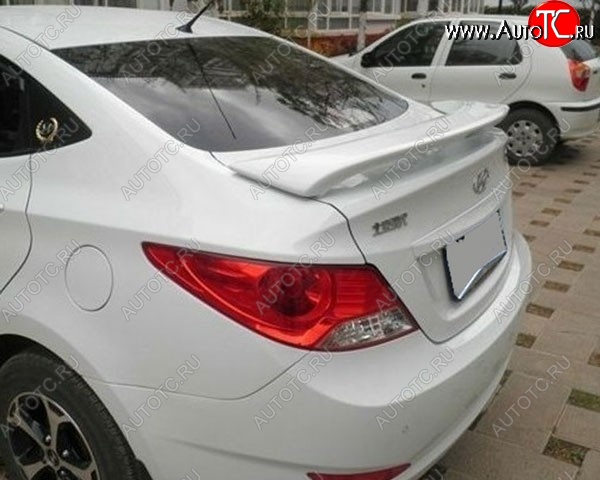 4 389 р. Спойлер M-VRS V2 Hyundai Solaris RBr седан дорестайлинг (2010-2014) (Неокрашенный)  с доставкой в г. Керчь