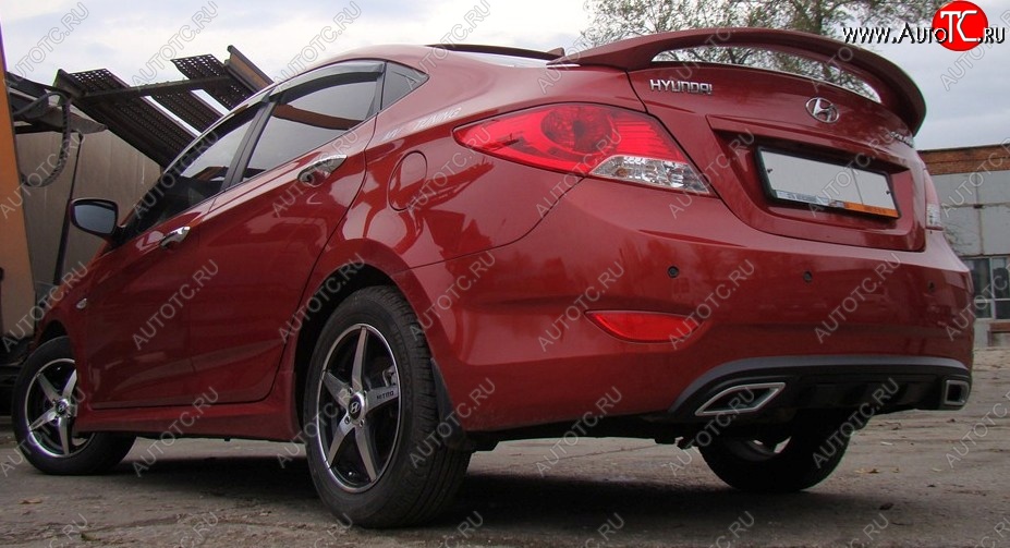5 399 р. Спойлер Tuning-Sport  Hyundai Solaris  RBr (2010-2017) седан дорестайлинг, седан рестайлинг (Неокрашенный)  с доставкой в г. Керчь