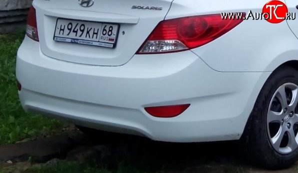 3 659 р. Задний бампер (седан) Стандартный Hyundai Solaris RBr седан дорестайлинг (2010-2014) (Окрашенный)  с доставкой в г. Керчь