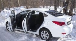 1 499 р. Накладки порожков салона RA  Hyundai Solaris  RBr (2014-2017) седан рестайлинг (Комплект (4 шт.))  с доставкой в г. Керчь. Увеличить фотографию 2