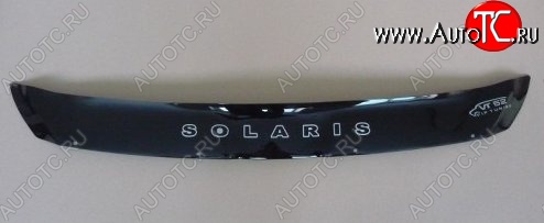 999 р. Дефлектор капота Russtal (короткий) Hyundai Solaris RBr хэтчбэк дорестайлинг (2010-2014)  с доставкой в г. Керчь