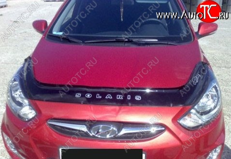 999 р. Дефлектор капота Russtal Hyundai Solaris RBr хэтчбэк дорестайлинг (2010-2014)  с доставкой в г. Керчь