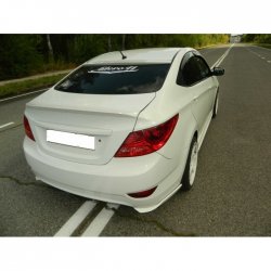 4 499 р. Козырёк на заднее стекло HS-3  Hyundai Solaris  RBr (2010-2014) седан дорестайлинг (Неокрашенный)  с доставкой в г. Керчь. Увеличить фотографию 2