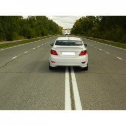 4 499 р. Козырёк на заднее стекло HS-3  Hyundai Solaris  RBr (2010-2014) седан дорестайлинг (Неокрашенный)  с доставкой в г. Керчь. Увеличить фотографию 3
