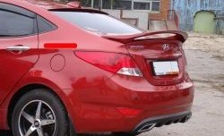 3 299 р. Козырёк на заднее лобовое стекло Sport v2  Hyundai Solaris  RBr (2010-2017), KIA Rio  3 QB (2011-2017) (Неокрашенный)  с доставкой в г. Керчь. Увеличить фотографию 2