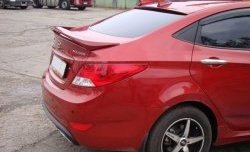 3 299 р. Козырёк на заднее лобовое стекло Sport v2  Hyundai Solaris  RBr (2010-2017), KIA Rio  3 QB (2011-2017) (Неокрашенный)  с доставкой в г. Керчь. Увеличить фотографию 3