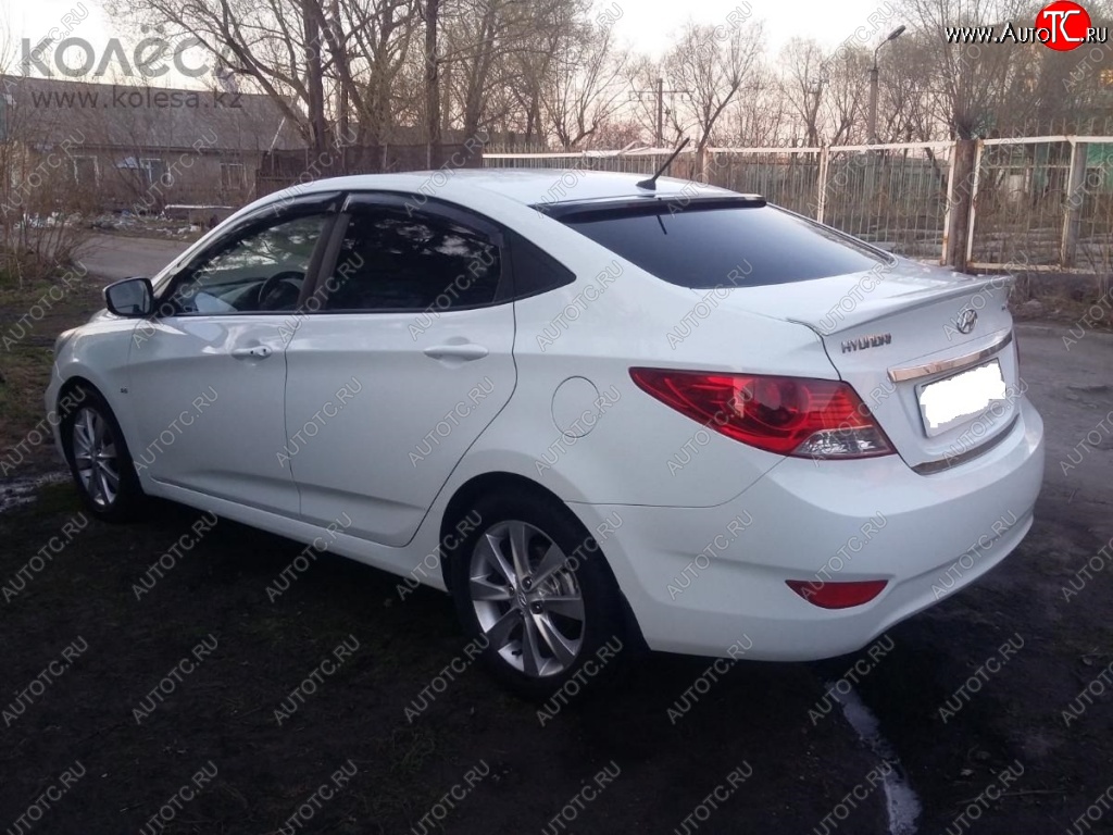 4 149 р. Козырёк на заднее стекло SPORTEST Hyundai Solaris RBr седан дорестайлинг (2010-2014) (Неокрашенный)  с доставкой в г. Керчь