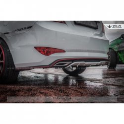 8 999 р. Накладка на задний бампер TopKontur Design Hyundai Solaris RBr седан дорестайлинг (2010-2014) (Неокрашенная)  с доставкой в г. Керчь. Увеличить фотографию 4