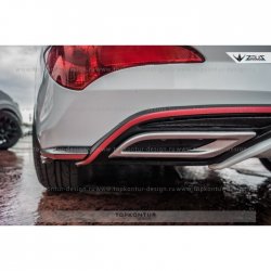 8 999 р. Накладка на задний бампер TopKontur Design Hyundai Solaris RBr седан дорестайлинг (2010-2014) (Неокрашенная)  с доставкой в г. Керчь. Увеличить фотографию 5