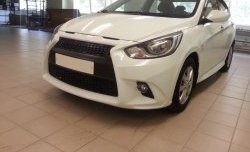 13 499 р. Передний бампер Lexus Style  Hyundai Solaris  RBr (2010-2014) седан дорестайлинг, хэтчбэк дорестайлинг (Неокрашенный)  с доставкой в г. Керчь. Увеличить фотографию 2