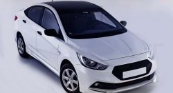 13 499 р. Передний бампер Sport  Hyundai Solaris  RBr (2010-2014) седан дорестайлинг, хэтчбэк дорестайлинг (Неокрашенный)  с доставкой в г. Керчь. Увеличить фотографию 4