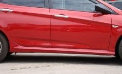 4 749 р. Пороги накладки Sport v2 KIA Rio 3 QB хэтчбек 5 дв. рестайлинг (2015-2017) (Неокрашенные)  с доставкой в г. Керчь. Увеличить фотографию 2