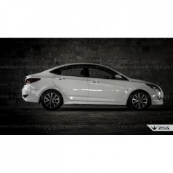 4 999 р. Пороги накладки TopKontur Design Hyundai Solaris RBr седан рестайлинг (2014-2017) (Неокрашенные)  с доставкой в г. Керчь. Увеличить фотографию 13